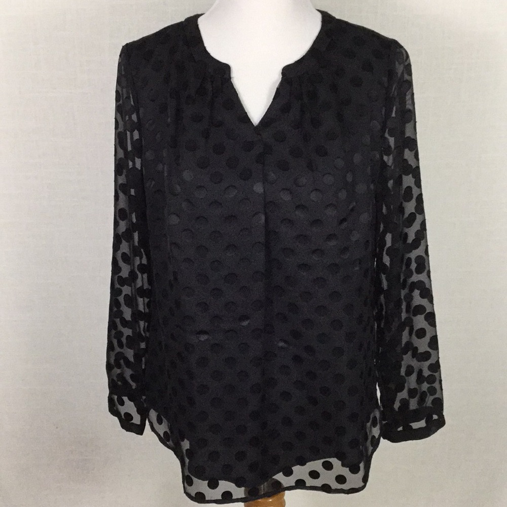 Talbots large Swiss dot popover top - so cute!